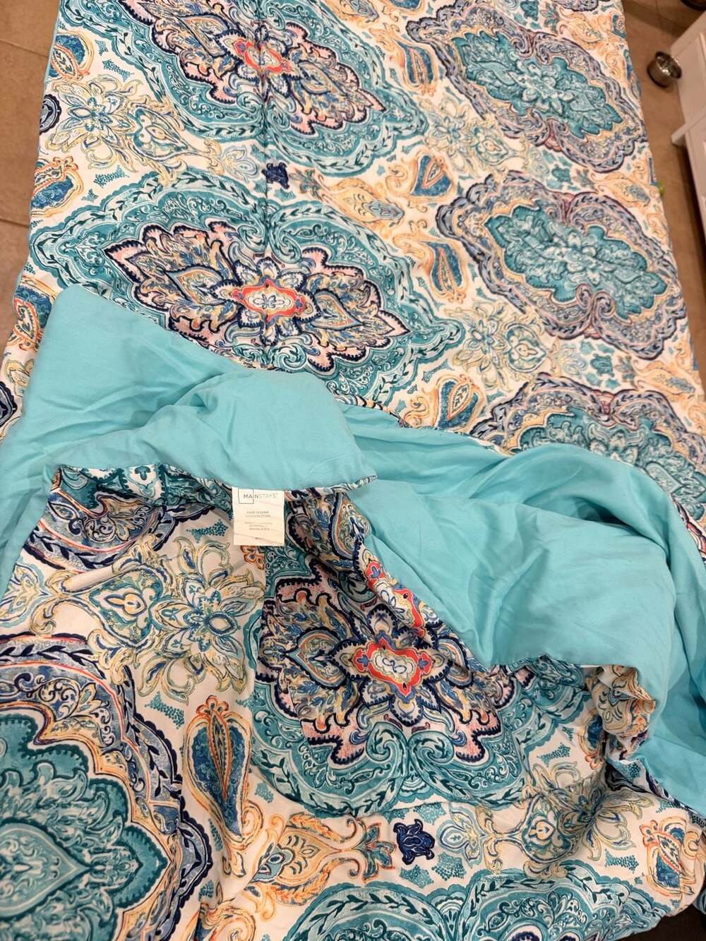 Mainstays Paisley Print Reversible Comforter and Shams Set
